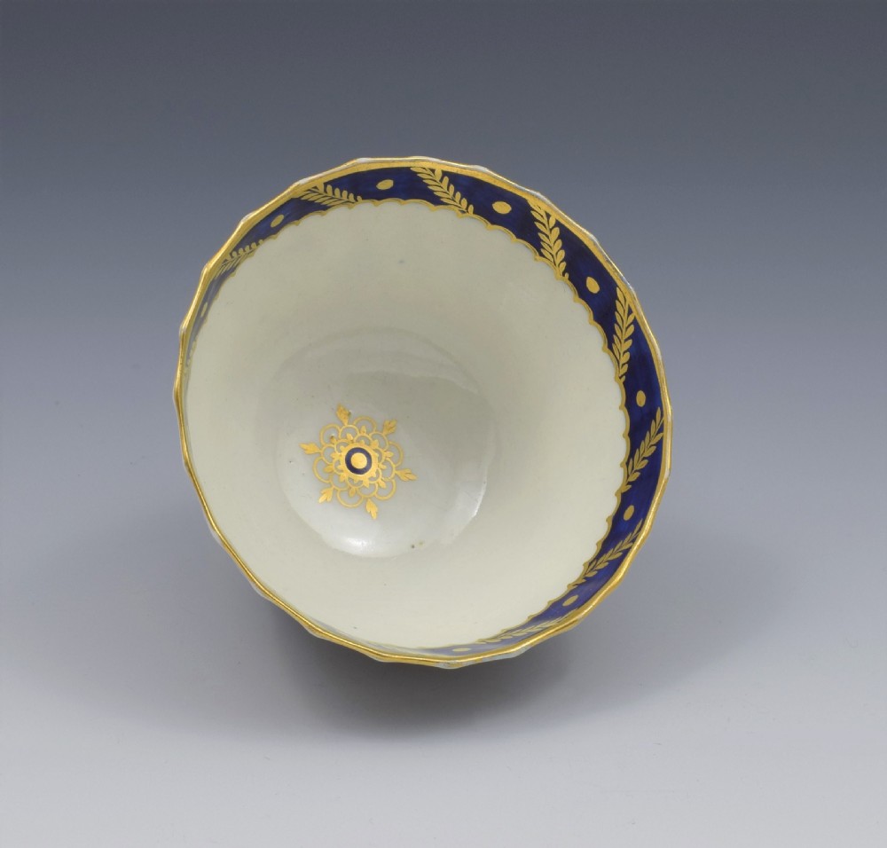 Flight Period Worcester Porcelain Spiral Fluted Tea Bowl & Saucer View VII
