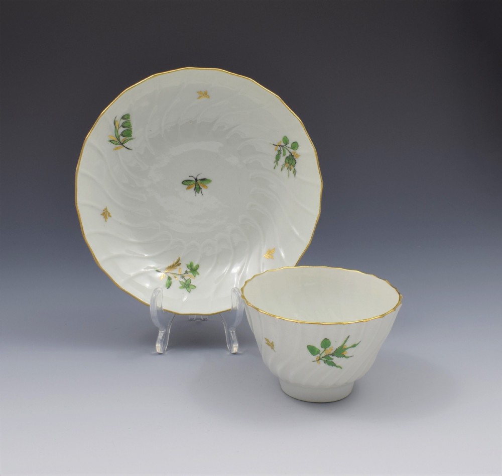 Flight & Barr Worcester Porcelain Spiral Fluted Tea Bowl & Saucer