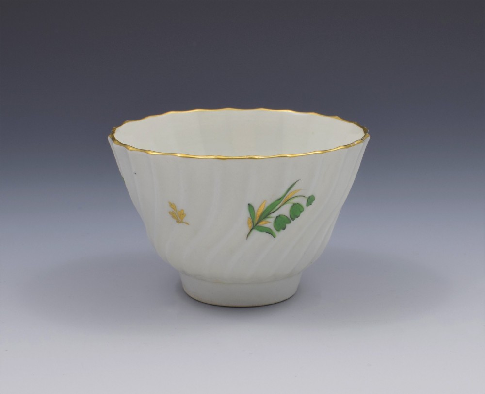 Flight & Barr Worcester Porcelain Spiral Fluted Tea Bowl & Saucer View IV