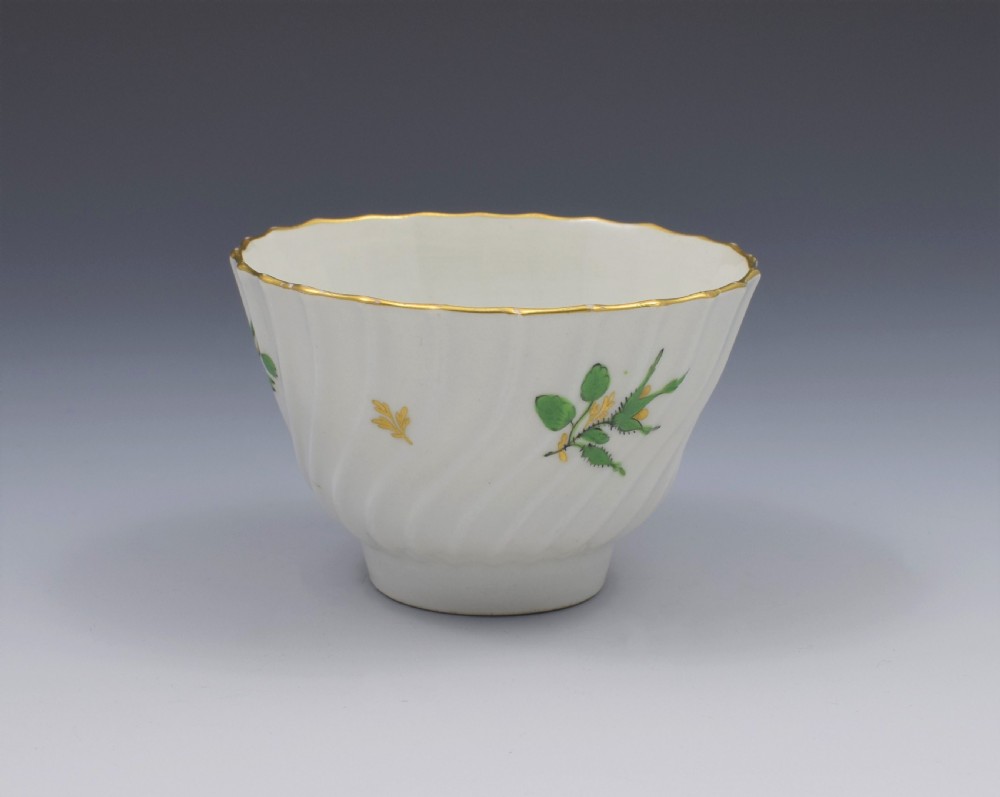 Flight & Barr Worcester Porcelain Spiral Fluted Tea Bowl & Saucer View V