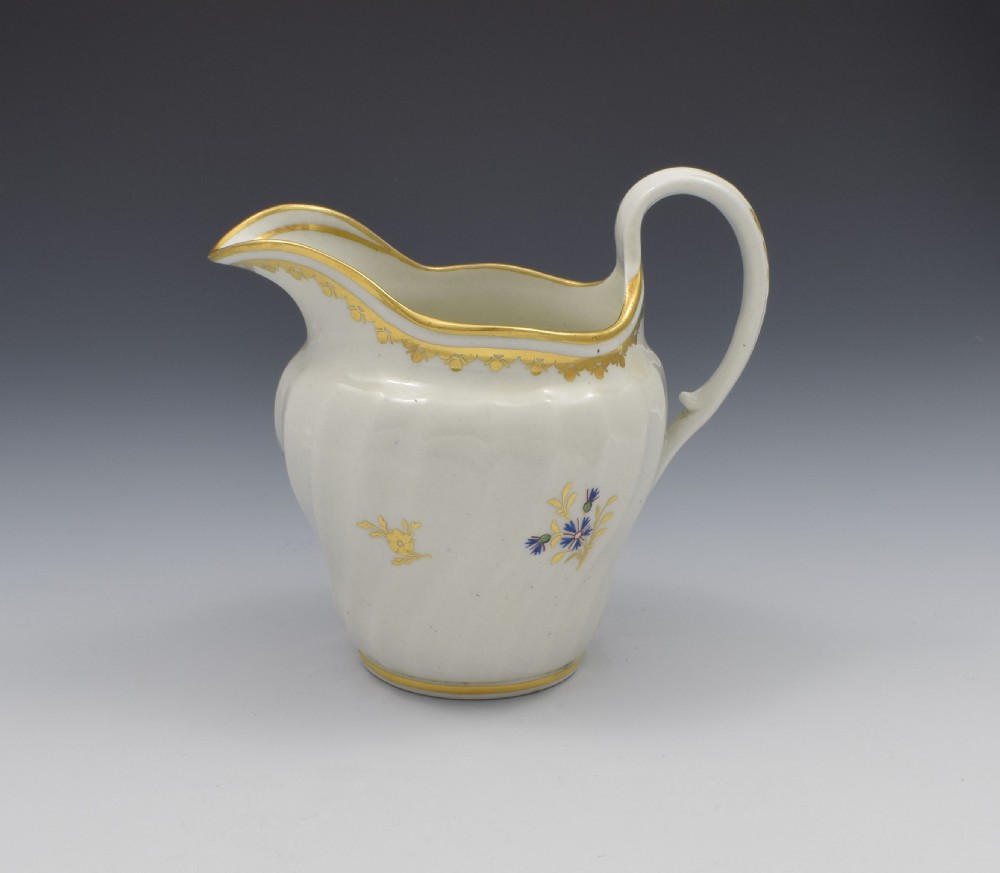 Flight Period Worcester Porcelain Waisted Cream Jug Cornflower Sprigs