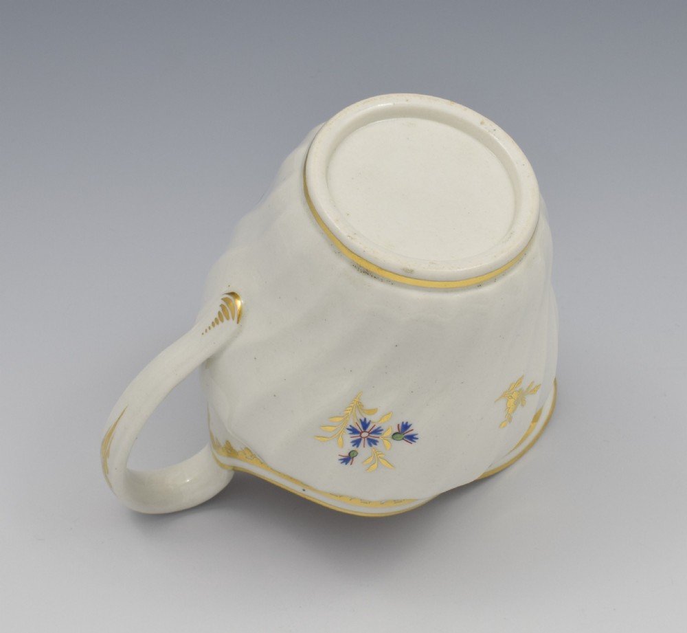 Flight Period Worcester Porcelain Waisted Cream Jug Cornflower Sprigs View XI