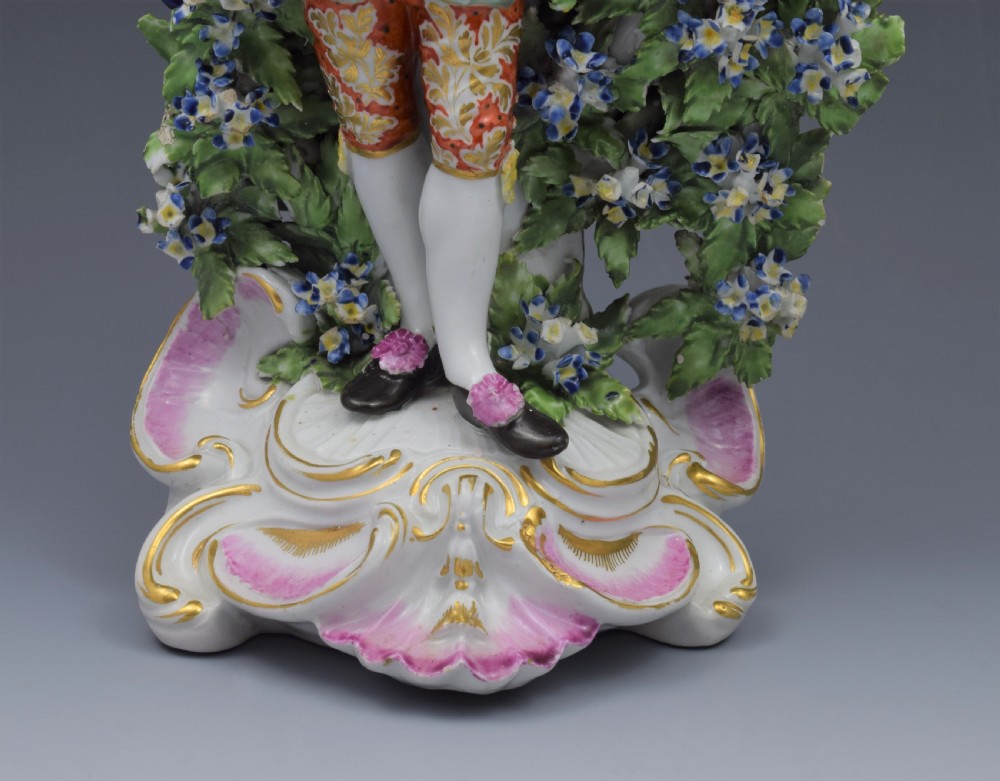 Pair Derby Porcelain Ranelagh Dancers Figural Candlesticks Figures c.1765 View XIV