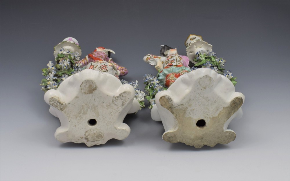 Pair Derby Porcelain Ranelagh Dancers Figural Candlesticks Figures c.1765 View XVII
