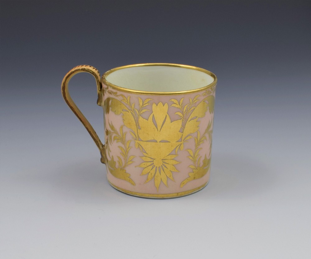 Georgian Derby Porcelain Salmon Ground Coffee Can