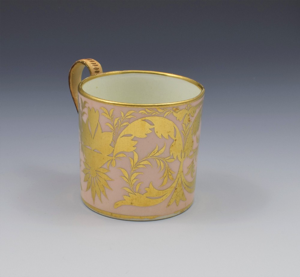 Georgian Derby Porcelain Salmon Ground Coffee Can View II
