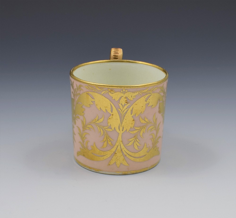 Georgian Derby Porcelain Salmon Ground Coffee Can View III