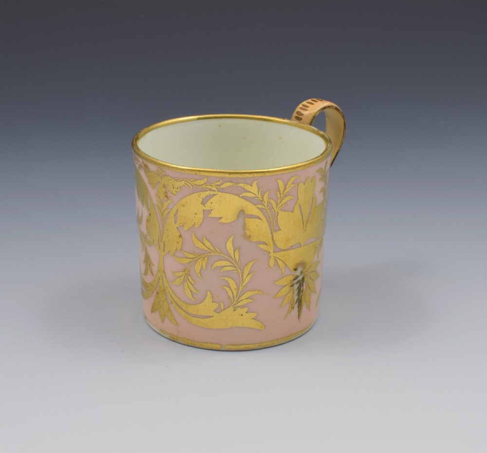 Georgian Derby Porcelain Salmon Ground Coffee Can View IV