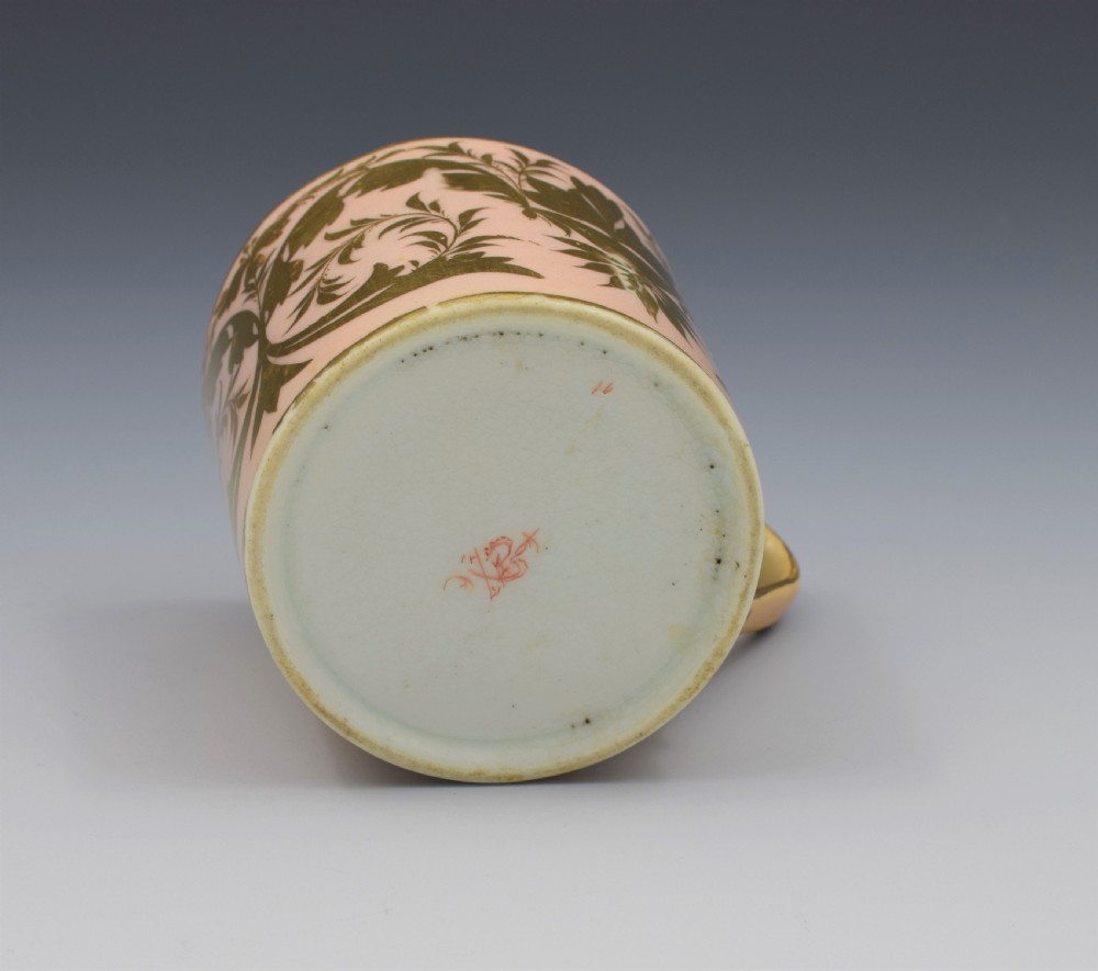 Georgian Derby Porcelain Salmon Ground Coffee Can View X