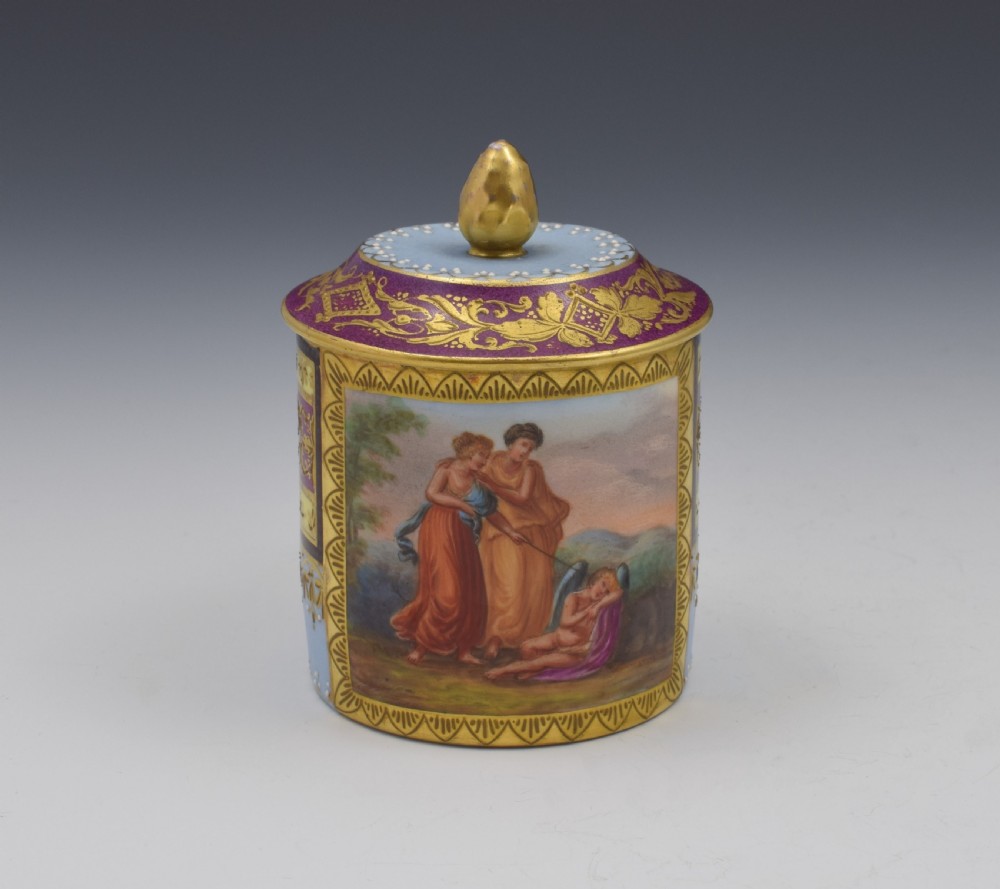 19th Century Vienna Porcelain Chocolate Cup & Cover With Stand View VI