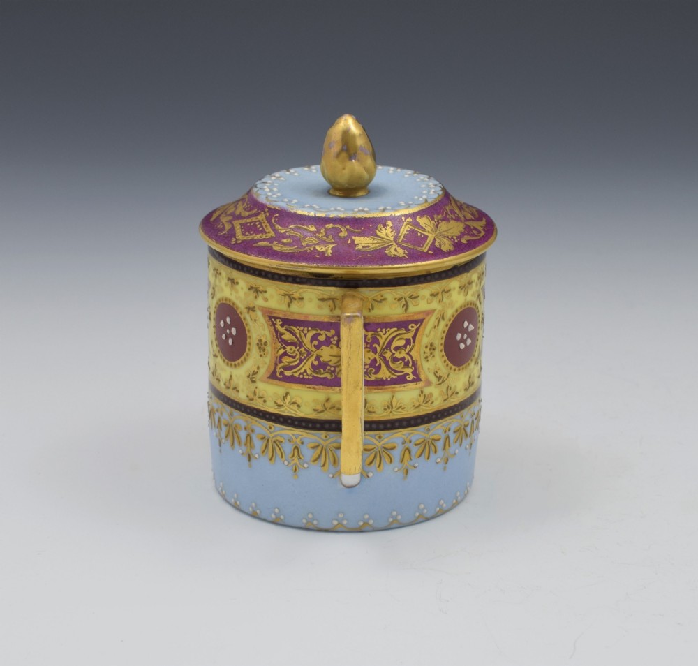 19th Century Vienna Porcelain Chocolate Cup & Cover With Stand View VIII