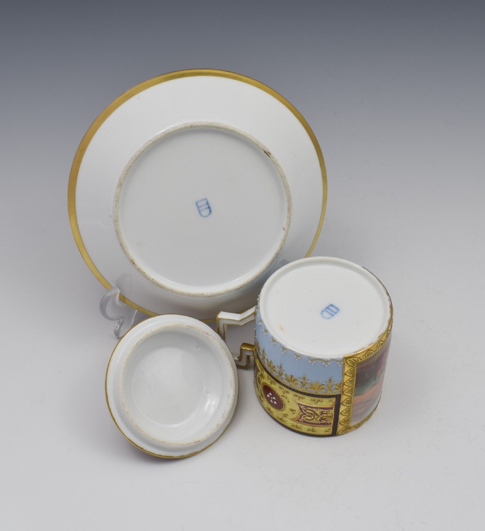 19th Century Vienna Porcelain Chocolate Cup & Cover With Stand View XI