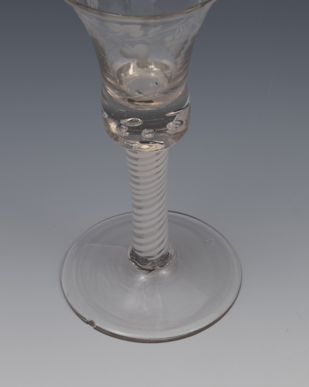 Georgian Double Series Opaque Air Twist Wine Glass  View IX