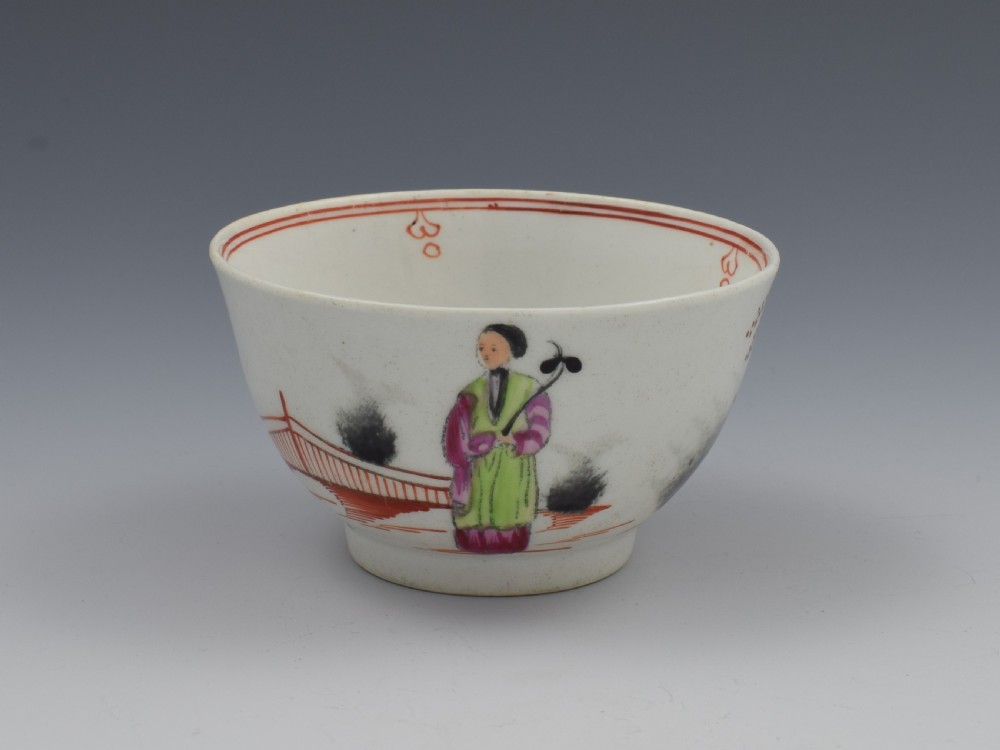 New Hall Porcelain The Boy & Butterfly Tea Bowl & Saucer View VII