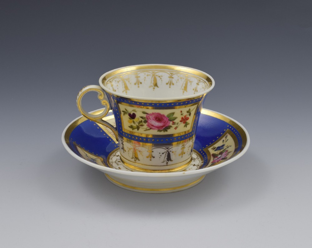 Chamberlain Worcester Baden Shape Coffee Cup & Saucer  View II