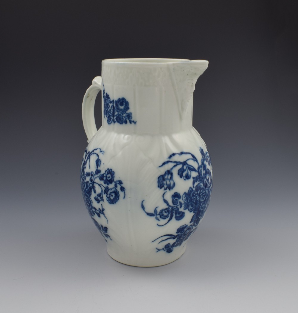 18th Century Caughley Porcelain The Bouquets Mask Jug c.1785 View III
