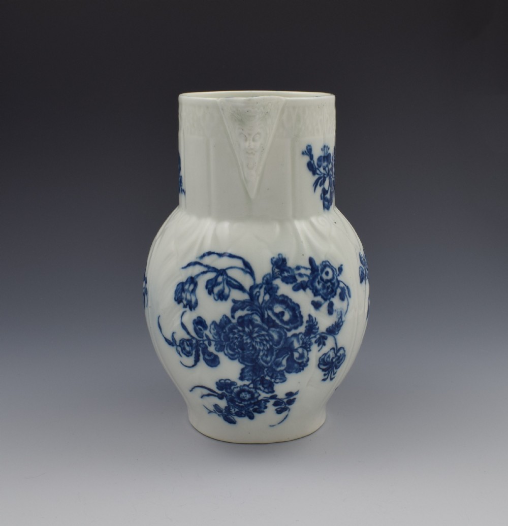 18th Century Caughley Porcelain The Bouquets Mask Jug c.1785 View IV