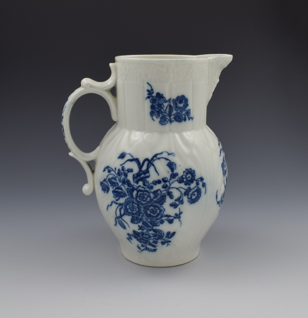18th Century Caughley Porcelain The Bouquets Mask Jug c.1785 View V