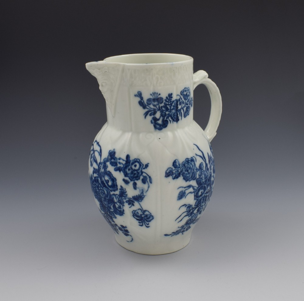 18th Century Caughley Porcelain The Bouquets Mask Jug c.1785 View VIII