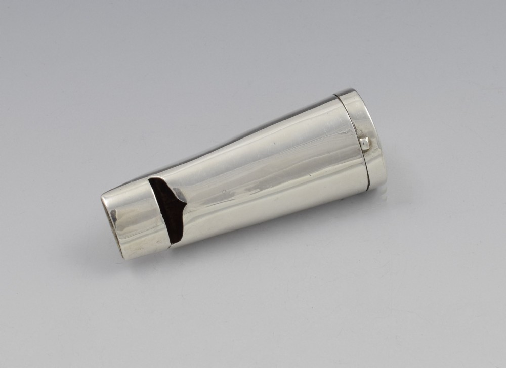 Edwardian Silver Novelty Combination Whistle & Vesta Case