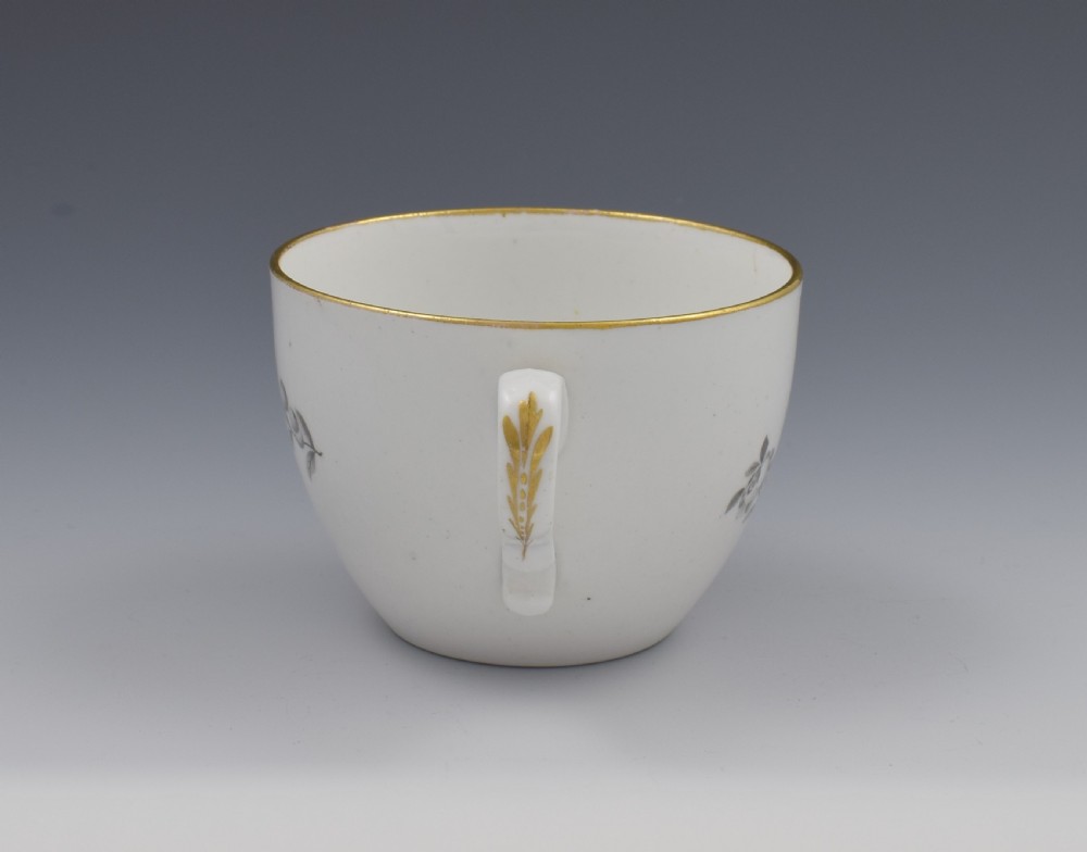 Georgian Spode En Grisaille Bute Cup & Saucer Floral Pattern c.1805 View V