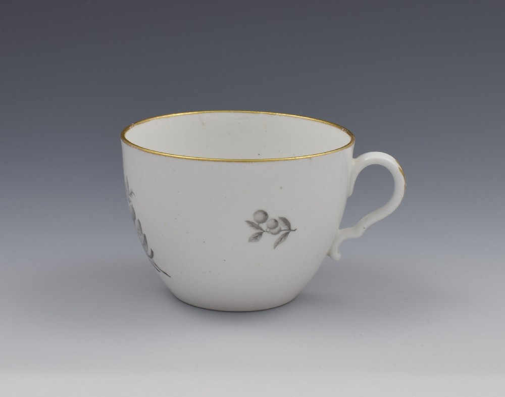 Georgian Spode En Grisaille Bute Cup & Saucer Floral Pattern c.1805 View VI