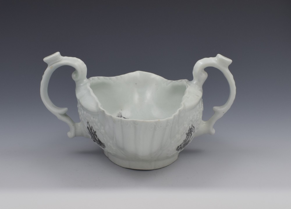 First Period Worcester Porcelain Double Handled Sauceboat c.1755 View VIII
