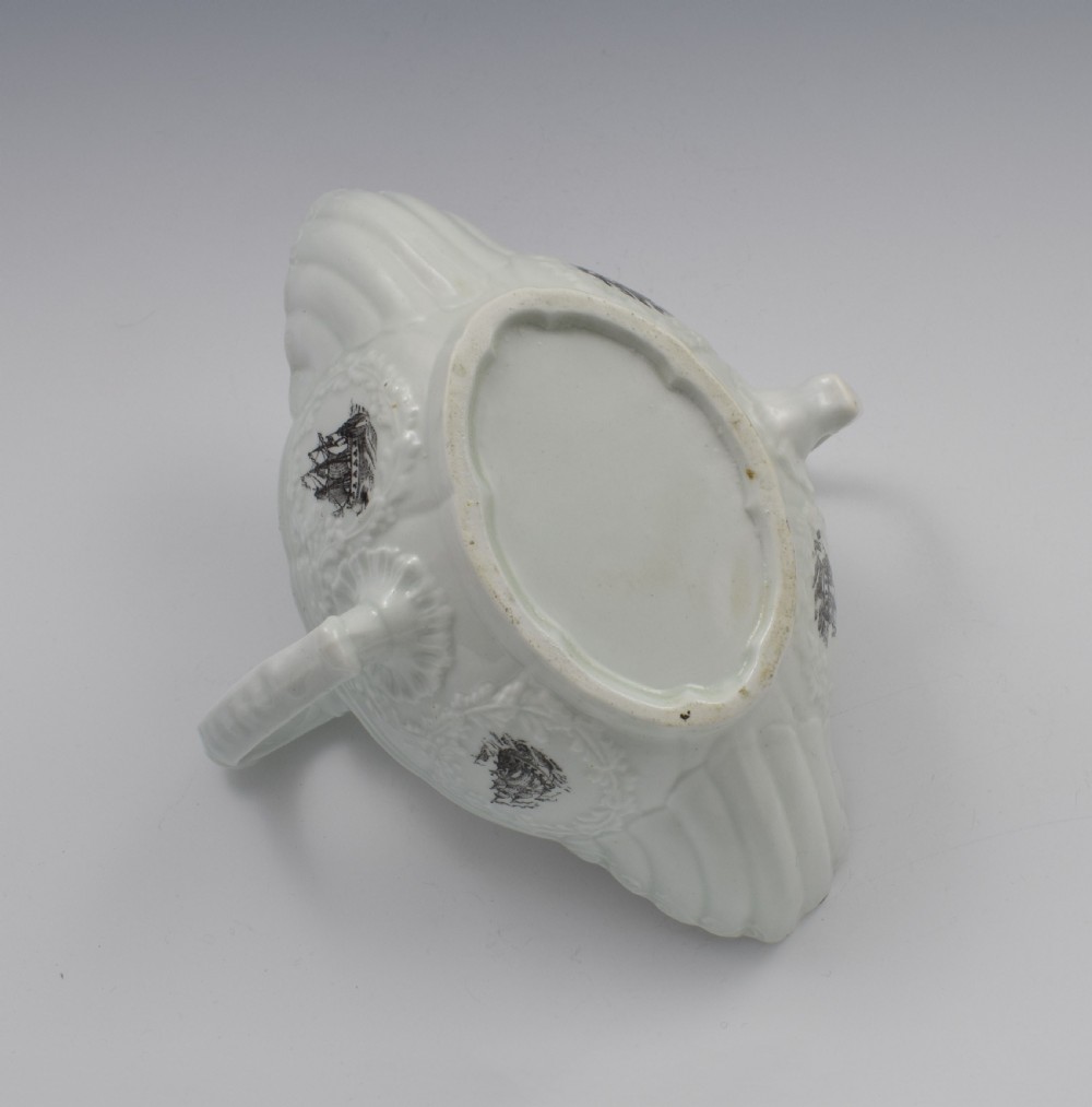 First Period Worcester Porcelain Double Handled Sauceboat c.1755 View XI