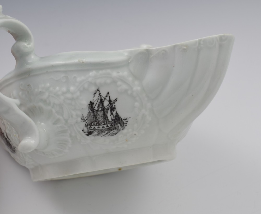 First Period Worcester Porcelain Double Handled Sauceboat c.1755 View XIV