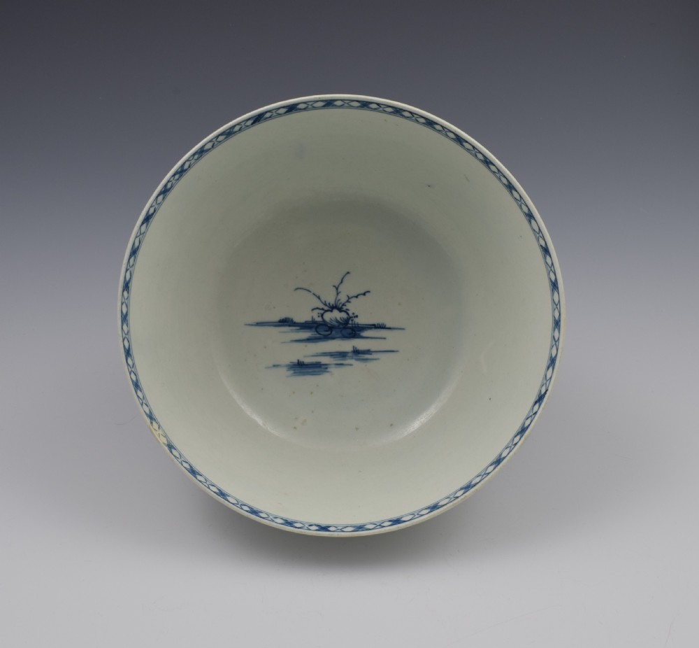 First Period Worcester Rock Strata Island Large Punch Bowl c.1775 View V