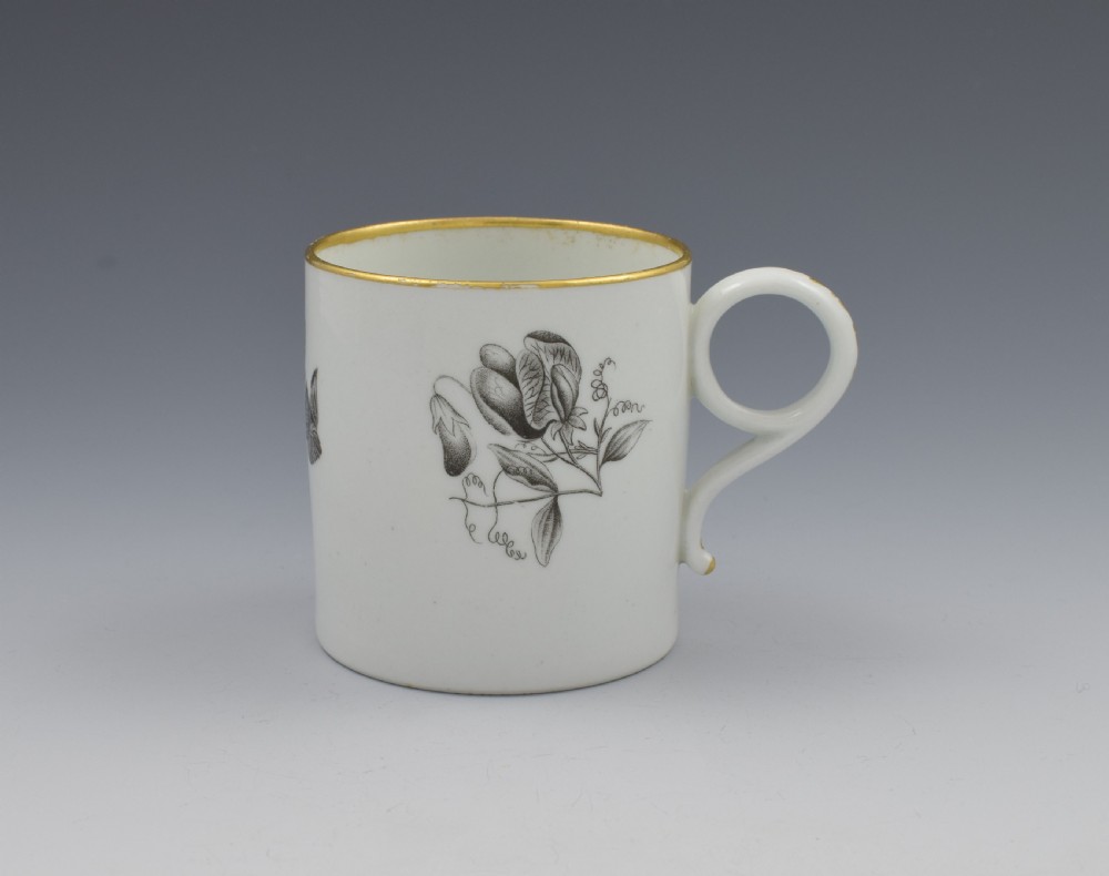 Barr Flight & Barr Worcester Porcelain Bat Print Floral Coffee Can