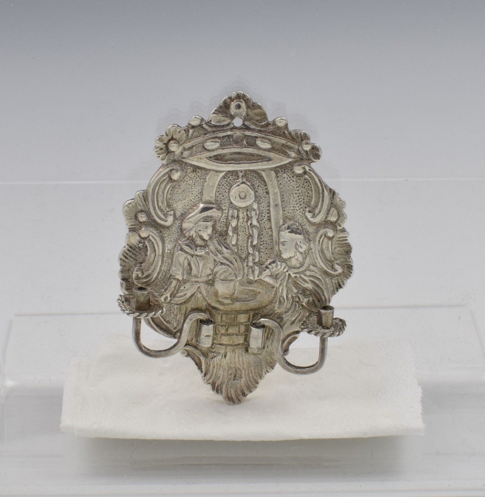 Unusual Dutch Silver Novelty Miniature Wall Sconce