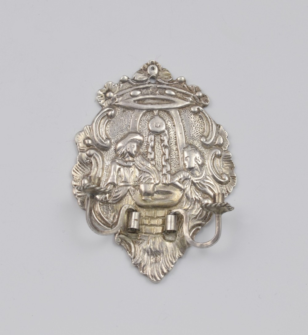 Unusual Dutch Silver Novelty Miniature Wall Sconce View X