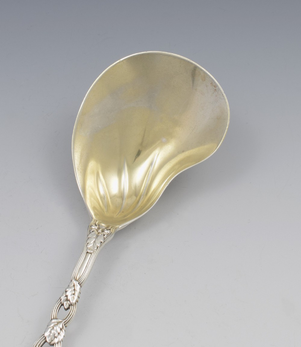 Unusual Tiffany Sterling Silver Strawberry Serving Berry Spoon View VII