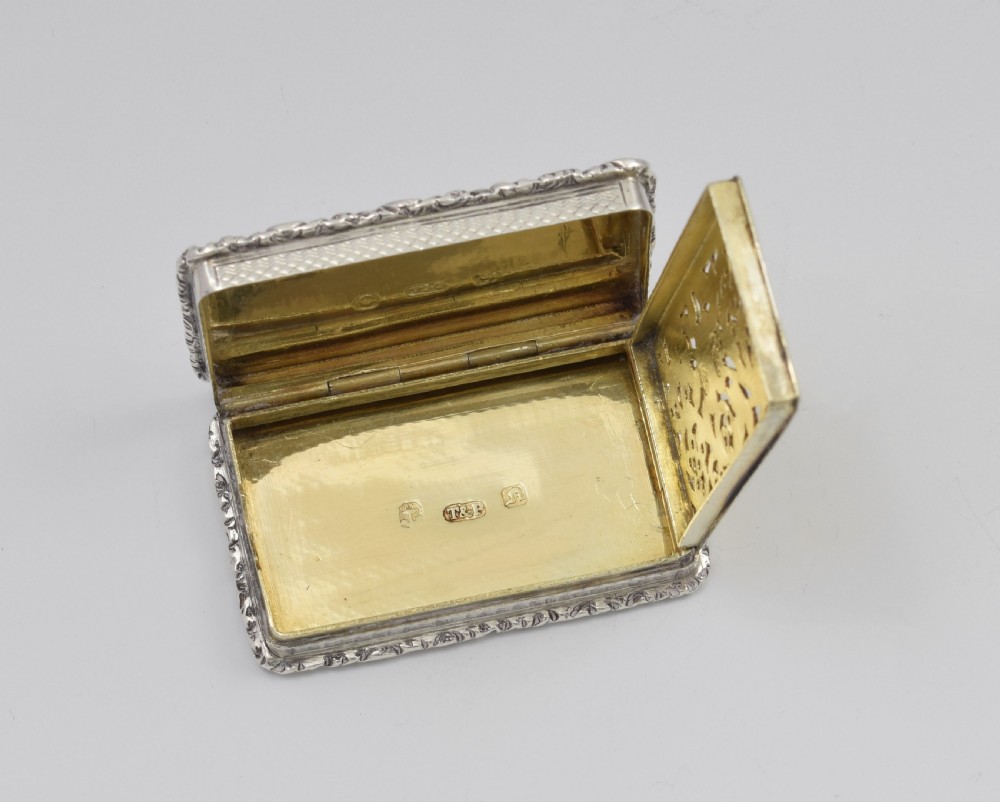 William IV Silver Castle Top Vinaigrette Newstead Abbey Taylor & Perry View X