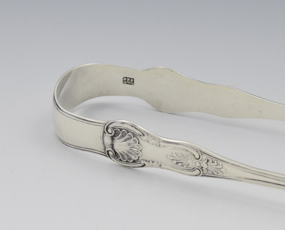 Early Victorian Provincial Silver King's Pattern Sugar Tongs Exeter  View IV