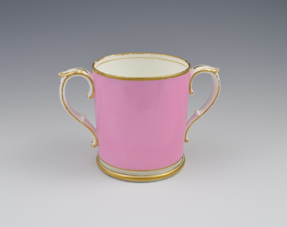Grainger & Co. Worcester Pink Loving Cup View Of Worcester c.1870 View V