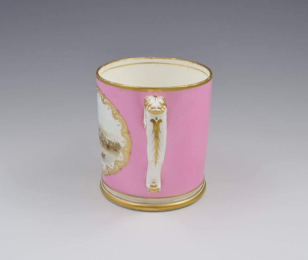 Grainger & Co. Worcester Pink Loving Cup View Of Worcester c.1870 View VII