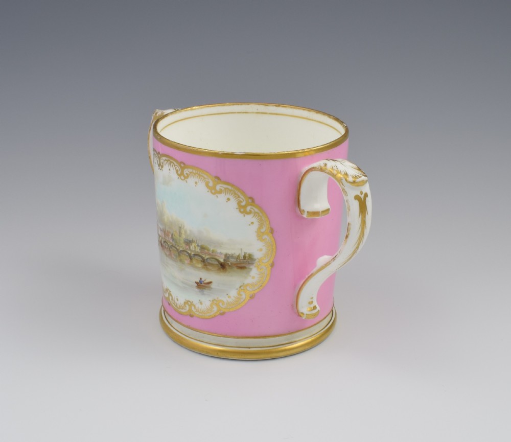 Grainger & Co. Worcester Pink Loving Cup View Of Worcester c.1870 View VIII