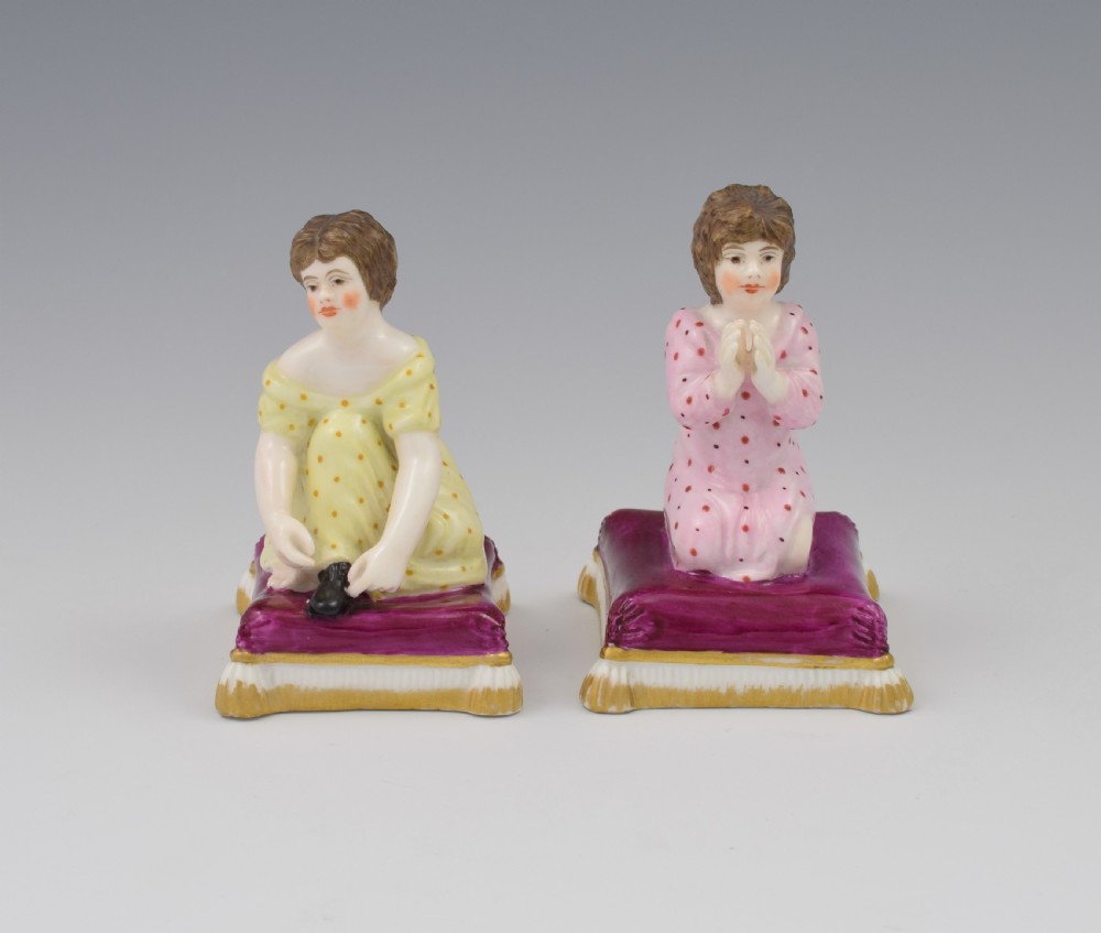 Sampson Hancock King Street Derby Pair Small Figures Morning & Night