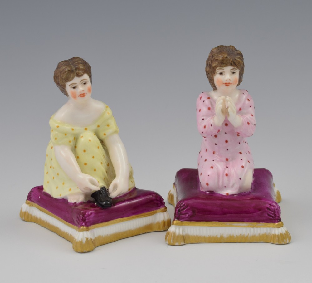 Sampson Hancock King Street Derby Pair Small Figures Morning & Night View V