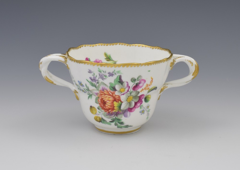 Derby Porcelain Royal Flute Waisted Chocolate Cup & Saucer c.1780 View IV