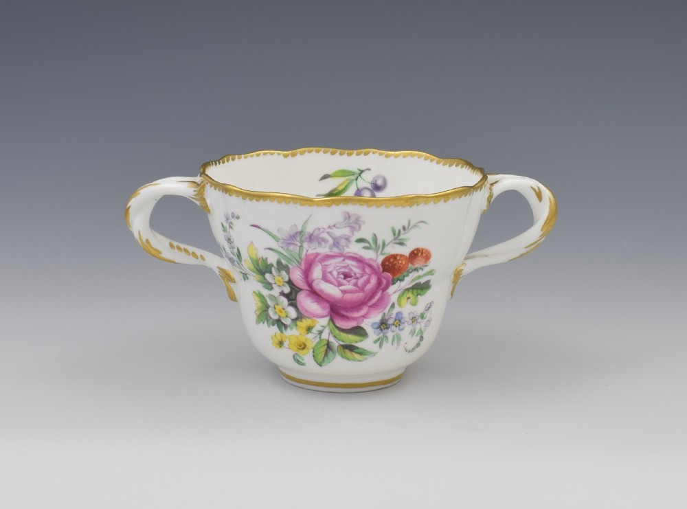 Derby Porcelain Royal Flute Waisted Chocolate Cup & Saucer c.1780 View VI