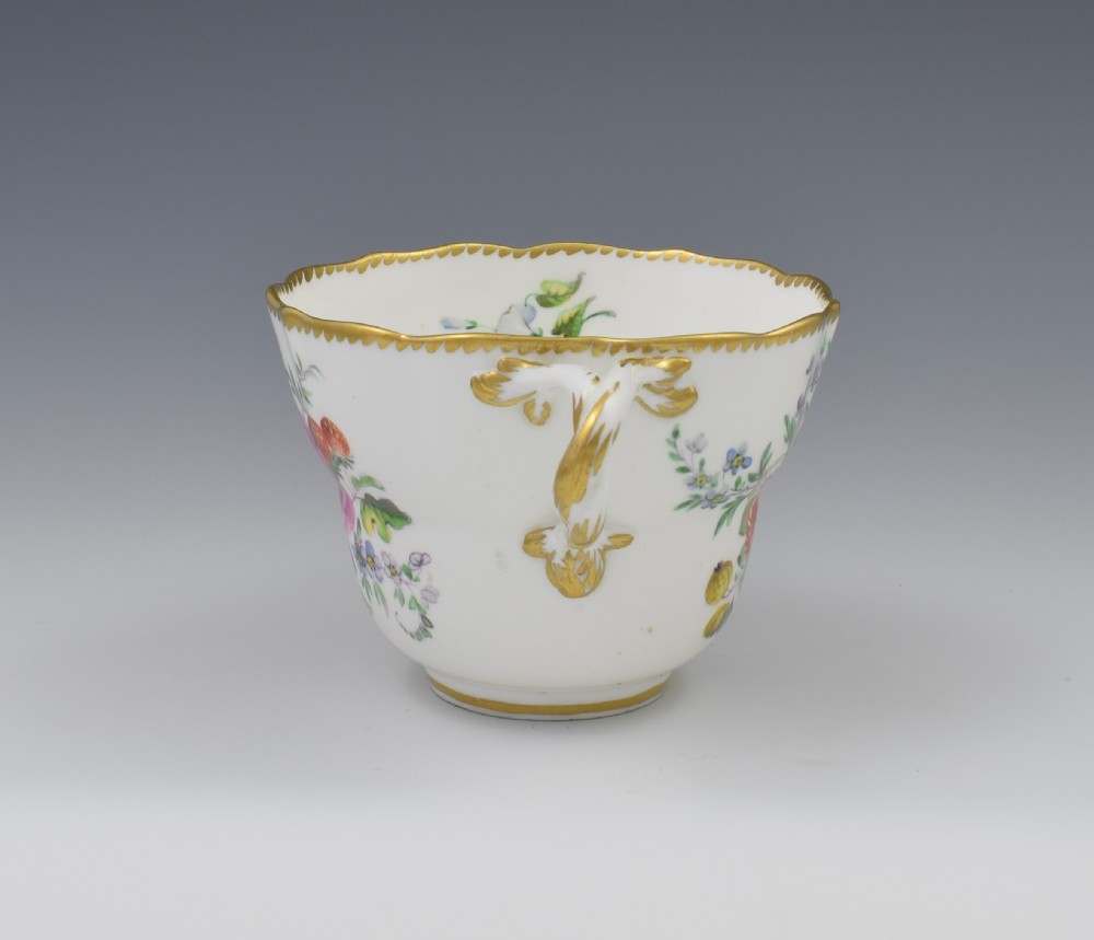 Derby Porcelain Royal Flute Waisted Chocolate Cup & Saucer c.1780 View VII
