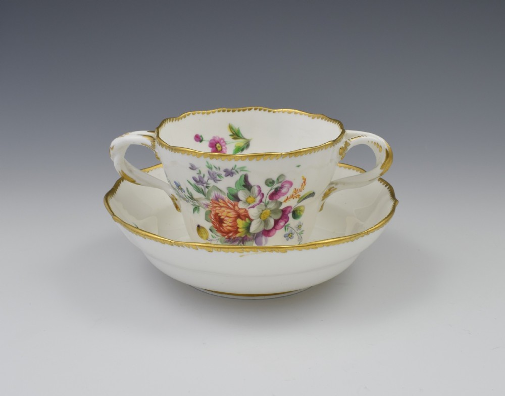 Derby Porcelain Royal Flute Waisted Chocolate Cup & Saucer c.1780 View IX