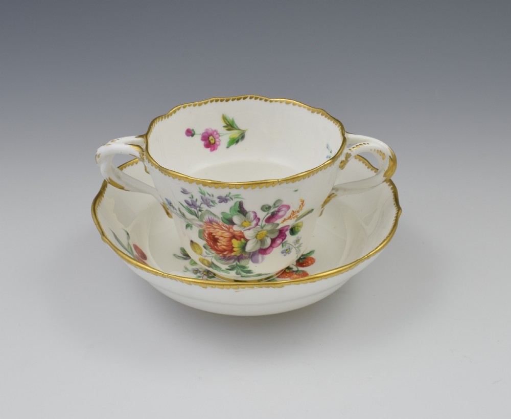 Derby Porcelain Royal Flute Waisted Chocolate Cup & Saucer c.1780 View X