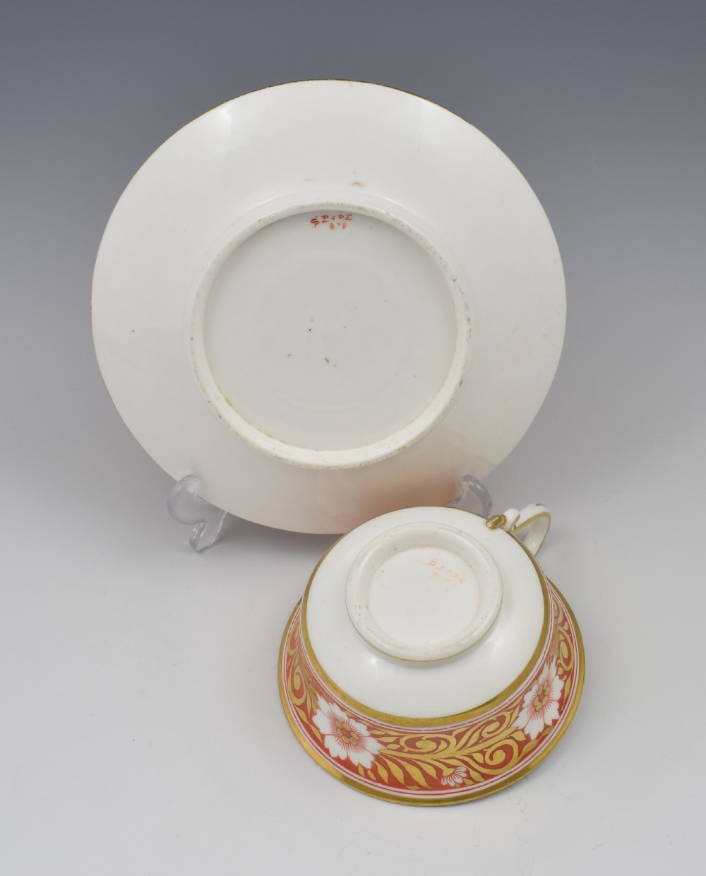 Spode Etruscan Cup & Saucer Serpent Handle c.1817 Pattern 878 View VII