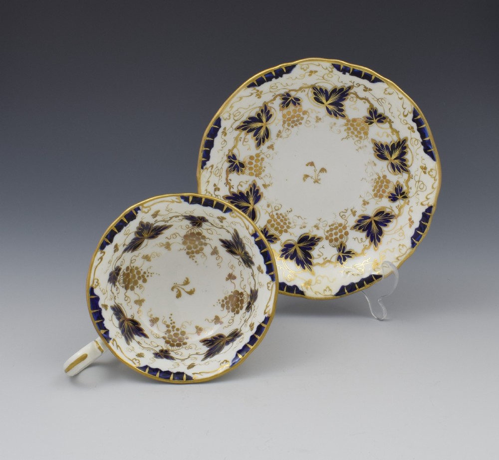 G. F. Bowers Porcelain Adelaide Shape Tea Cup & Saucer c.1845 View II