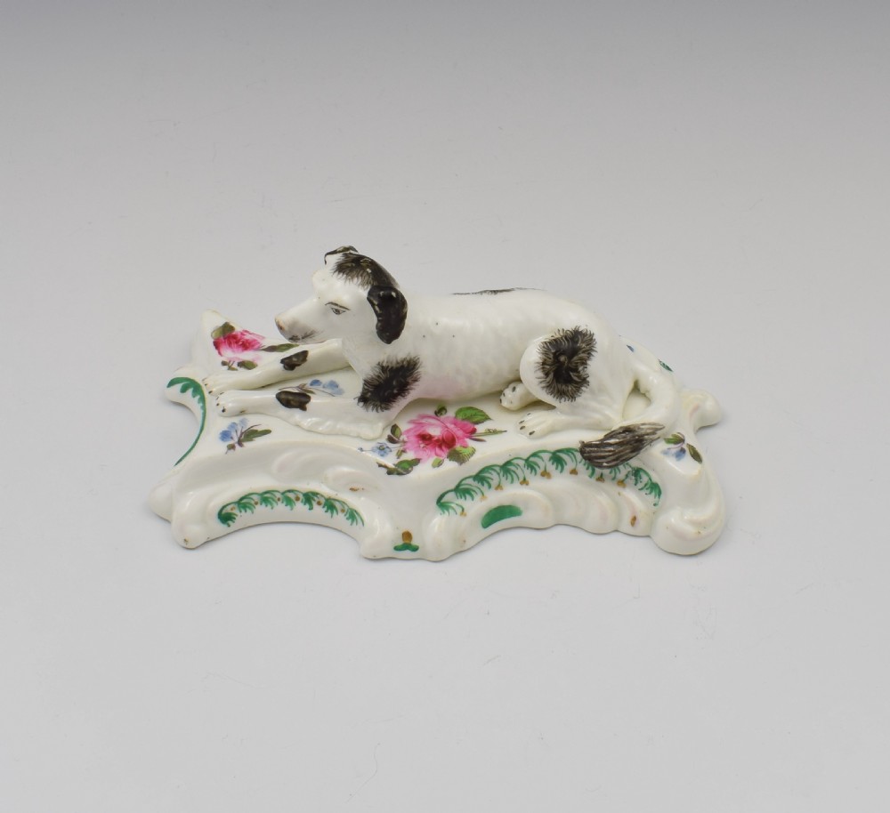 19th Century Derby Porcelain Figure Recumbent Setter Sporting Dog c.1835 View IX