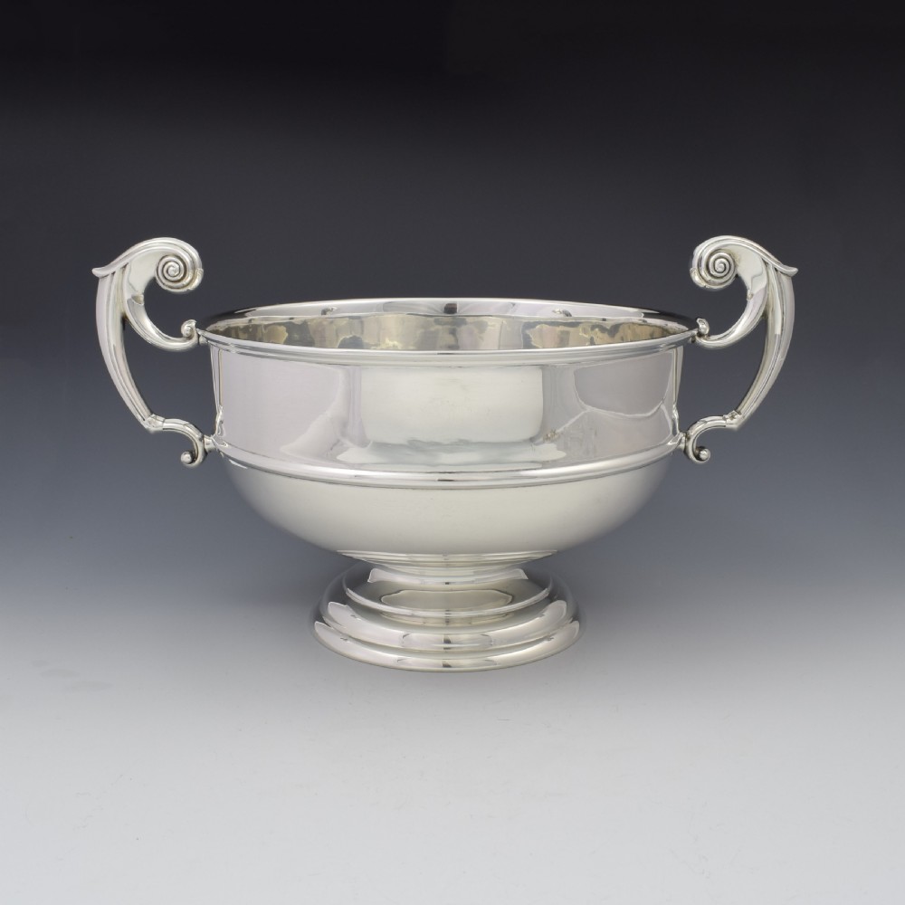 Large Edwardian Silver Twin Handled Table Rose Bowl View II